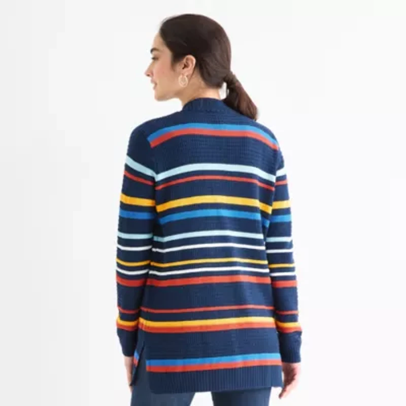 St. John's Bay Womens Long Sleeve Open Front Cardigan