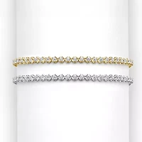 (H-I/ I1) Womens 2 CT. T.W. Lab Grown White Diamond 10K Gold 7.25 Inch Tennis Bracelet