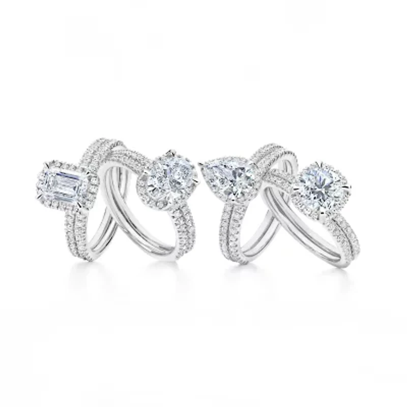 Signature By Modern Bride Womens 2 CT. T.W. Lab Grown White Diamond 10K or 14K Gold Side Stone Bridal Set