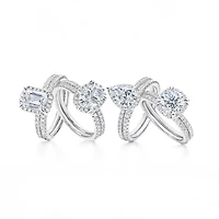 Signature By Modern Bride Womens 2 CT. T.W. Lab Grown White Diamond 10K or 14K Gold Side Stone Bridal Set