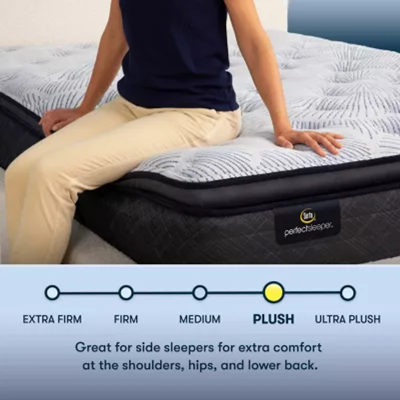 Serta Perfect Sleeper Blue Lagoon Nights 14.5" Plush Pillow Top - Mattress + Adjustable Base