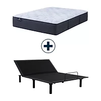 Serta Perfect Sleeper Blue Lagoon Nights 13.5" Plush Tight Top - Mattress + Adjustable Base