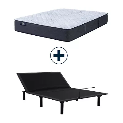 Serta Perfect Sleeper Blue Lagoon Nights 12" Firm Tight Top - Mattress + Adjustable Base