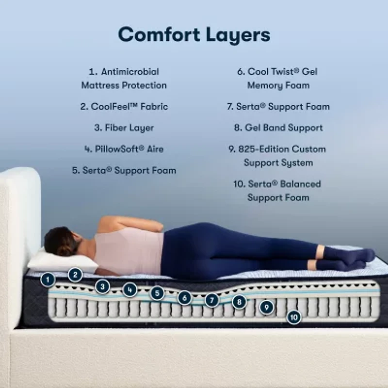 Serta Perfect Sleeper Blue Lagoon Nights 12" Firm Tight Top - Mattress + Adjustable Base