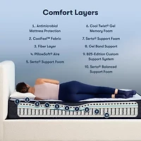 Serta Perfect Sleeper Blue Lagoon Nights 12" Firm Tight Top - Mattress + Adjustable Base
