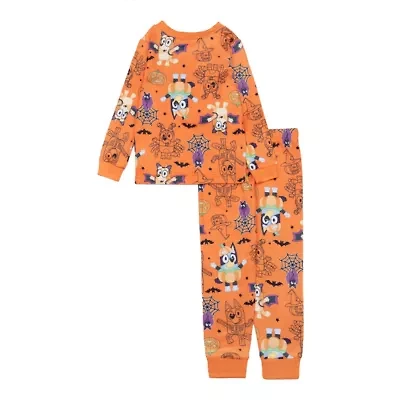 Halloween Toddler Girls Bluey Crew Neck Long Sleeve 2-pc. Pajama Sets