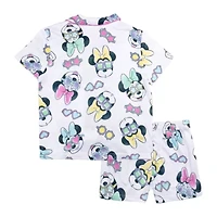 Disney Collection Toddler Girls Minnie Mouse V-Neck Short Sleeve 2-pc. Pajama Sets