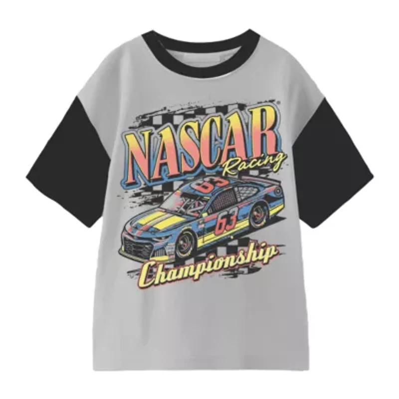 Nascar Little & Big Kid Boys Crew Neck Short Sleeve Regular Fit Graphic T-Shirt