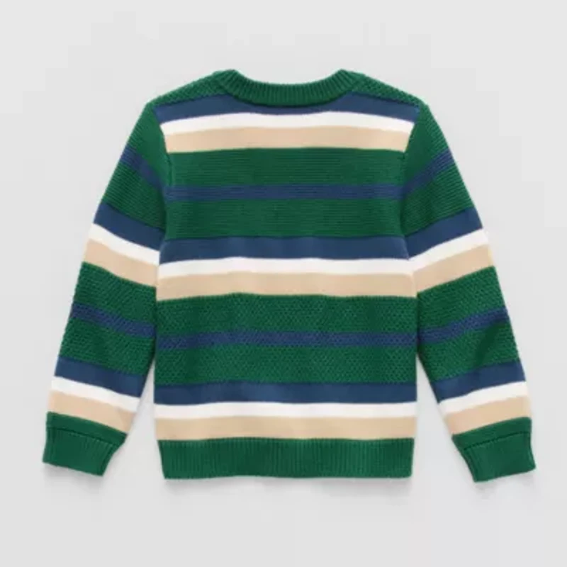 Okie Dokie Toddler & Little Boys Crew Neck Long Sleeve Pullover Sweater