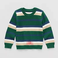 Okie Dokie Toddler & Little Boys Crew Neck Long Sleeve Pullover Sweater