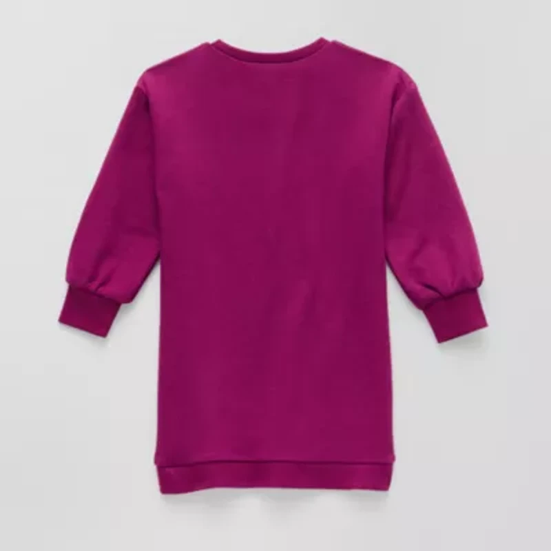 Okie Dokie Toddler & Little Girls Long Sleeve Cuffed Sweatshirt Dress
