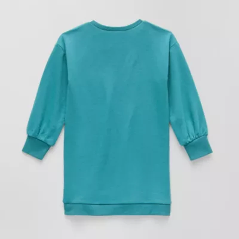 Okie Dokie Toddler & Little Girls Long Sleeve Cuffed Sweatshirt Dress