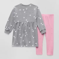 Okie Dokie Toddler & Little Girls Long Sleeve Cuffed 2-pc. Dress Set