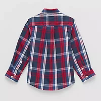 U.S. Polo Assn. Toddler Boys Long Sleeve Classic Fit Button-Down Shirt