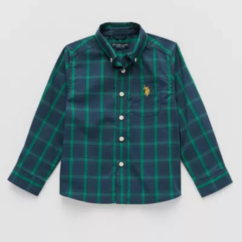 U.S. Polo Assn. Toddler Boys Long Sleeve Classic Fit Button-Down Shirt