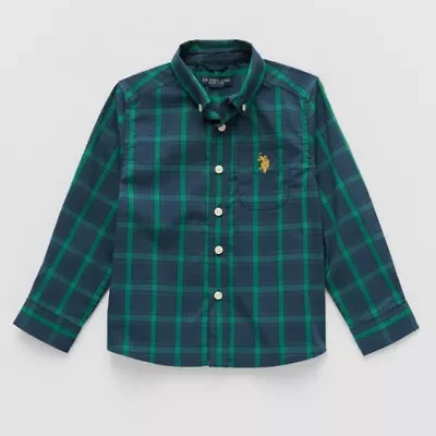 U.S. Polo Assn. Toddler Boys Long Sleeve Classic Fit Button-Down Shirt