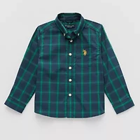 U.S. Polo Assn. Toddler Boys Long Sleeve Classic Fit Button-Down Shirt