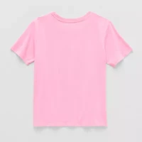 Disney Collection Little & Big Kid Girls Round Neck Short Sleeve Regular Fit Lilo Stitch Graphic T-Shirt
