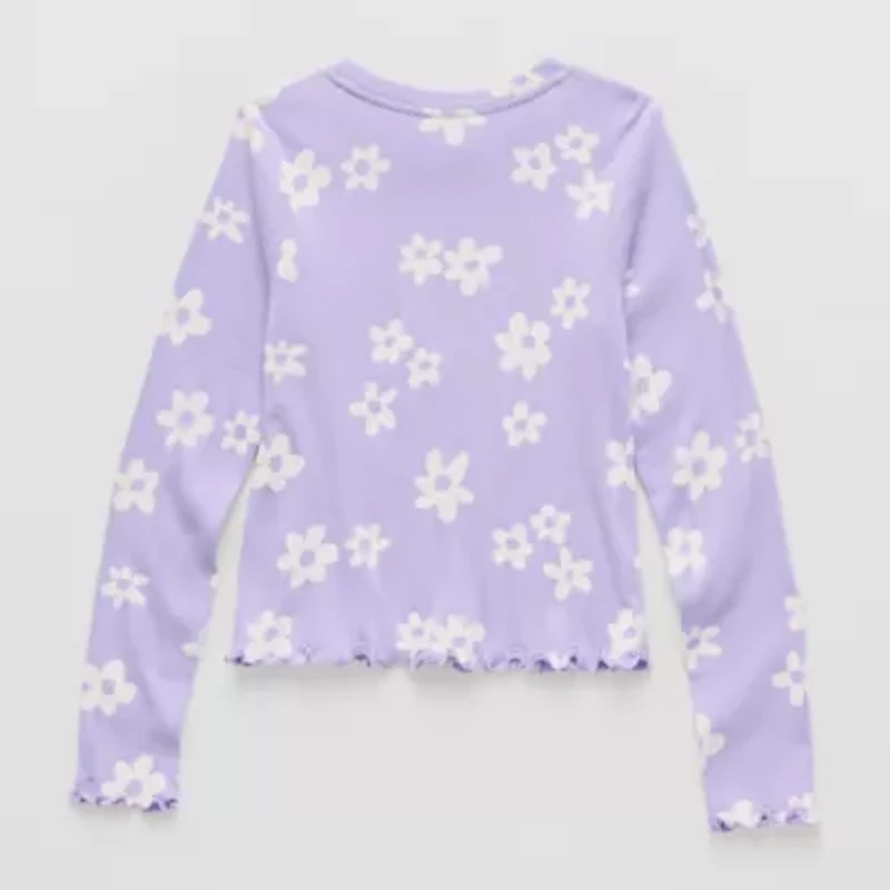 Thereabouts Little & Big Kid Girls Round Neck Long Sleeve T-Shirt