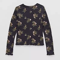 Thereabouts Little & Big Kid Girls Round Neck Long Sleeve T-Shirt