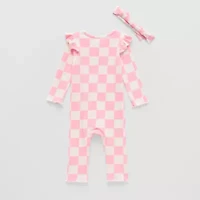 Grayson Little Baby Girls Crew Neck Long Sleeve Rib Jumpsuit