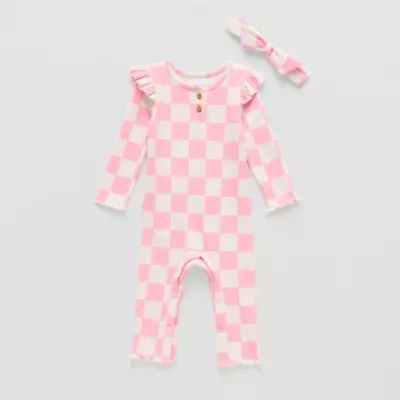 Grayson Little Baby Girls Crew Neck Long Sleeve Rib Jumpsuit