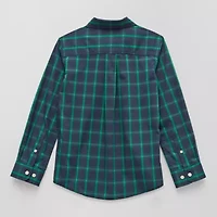 U.S. Polo Assn. Little & Big Kid Boys Long Sleeve Regular Fit Embroidered Button-Down Shirt