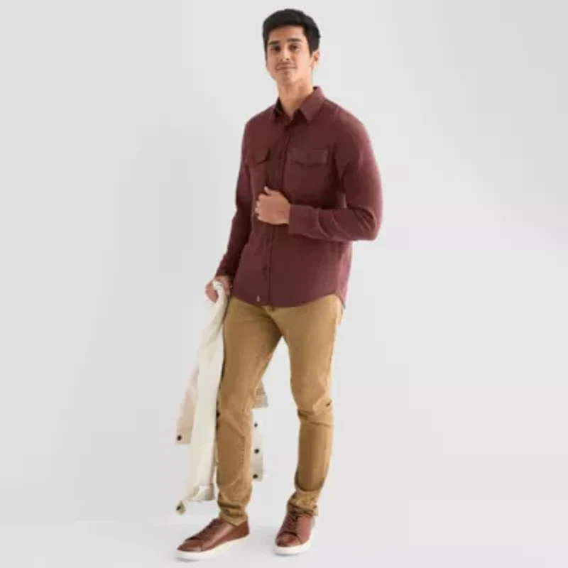 mutual weave Mens Long Sleeve Regular Fit Flannel Shirt