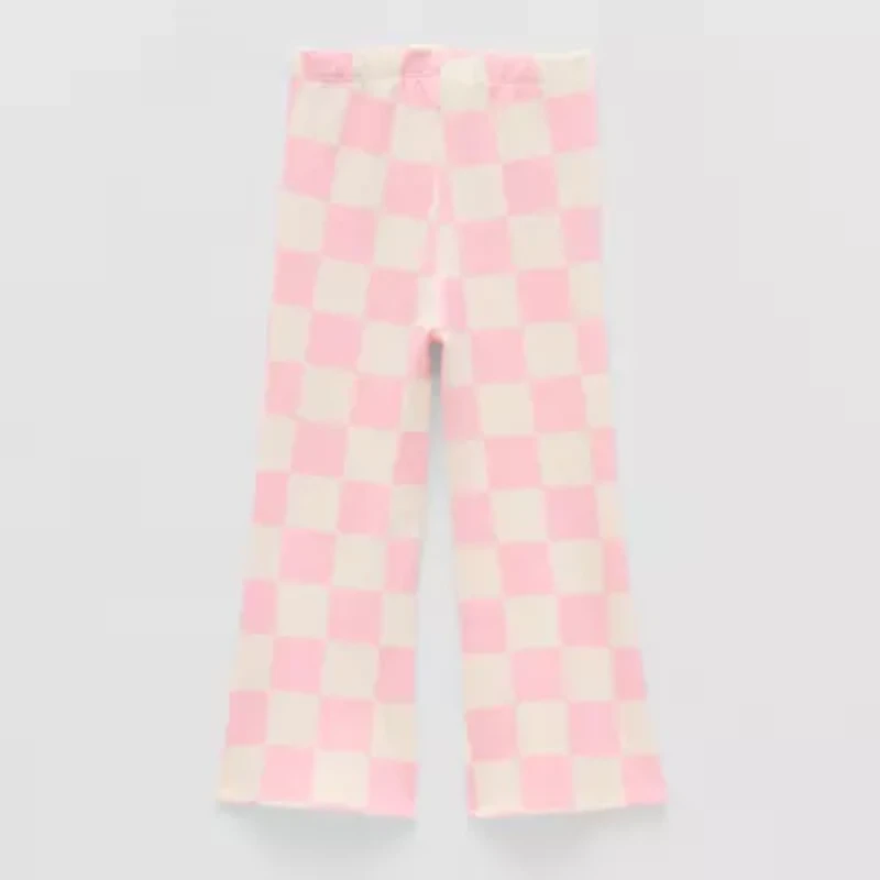 Grayson Little Toddler Girls Flare Mid Rise Relaxed Fit Pull-On Pant