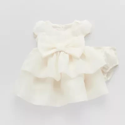 Bonnie Jean Baby Girls Short Sleeve Puffed Flower Girl Empire Waist Dress