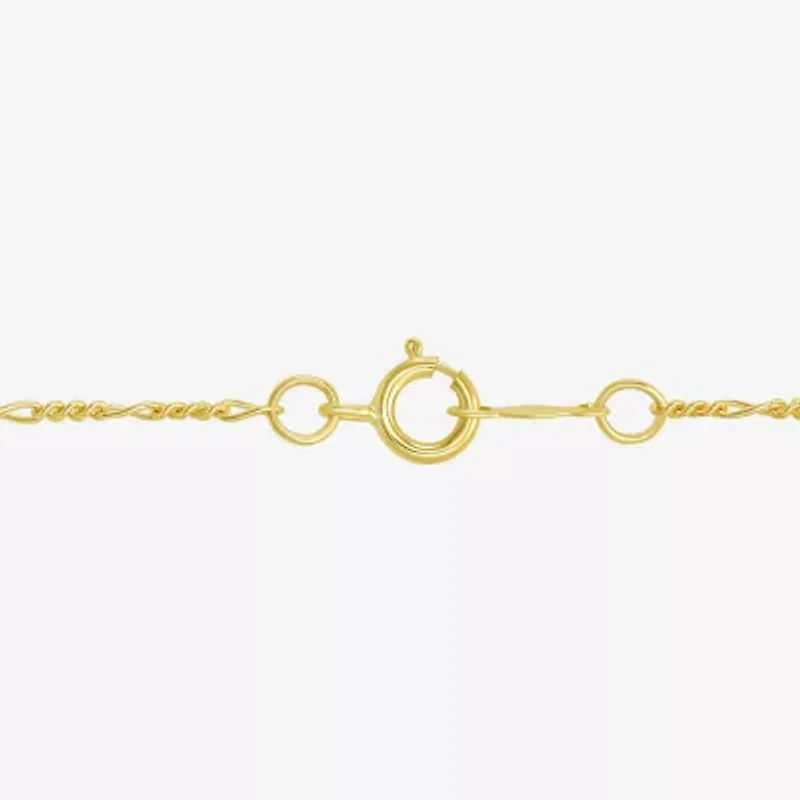 Womens 10K Gold 18 Inch Figaro Chain Necklace