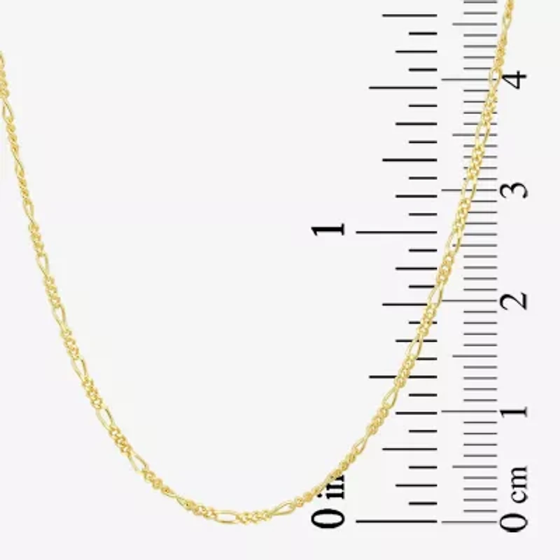 Womens 10K Gold 18 Inch Figaro Chain Necklace