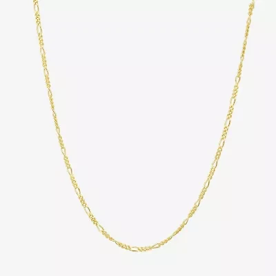 Womens 10K Gold 18 Inch Figaro Chain Necklace