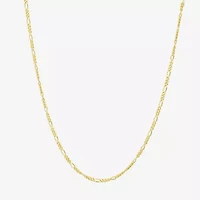 Womens 10K Gold 18 Inch Figaro Chain Necklace