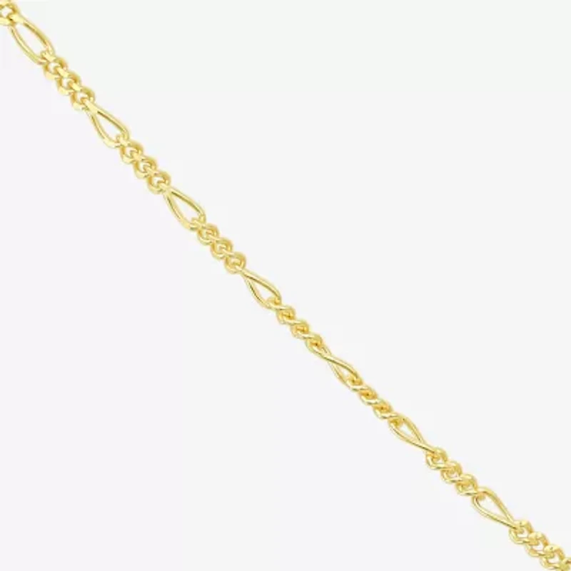 Womens 10K Gold 18 Inch Figaro Chain Necklace