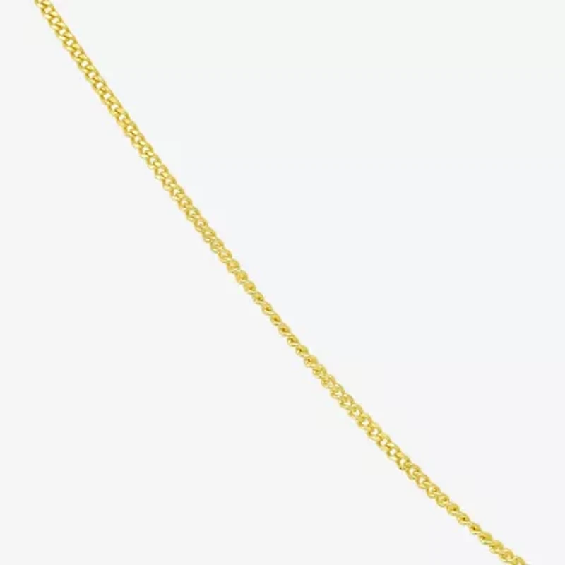 Womens 10K Gold 18 Inch Curb Chain Necklace