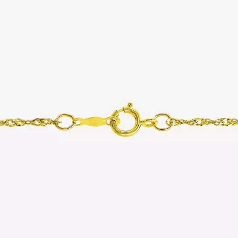 Womens 10K Gold 18 Inch Singapore Chain Necklace
