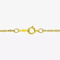 Womens 10K Gold 18 Inch Singapore Chain Necklace