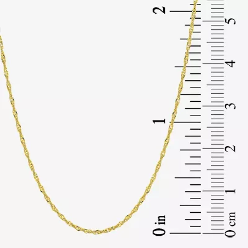Womens 10K Gold 18 Inch Singapore Chain Necklace