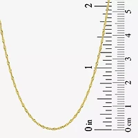 Womens 10K Gold 18 Inch Singapore Chain Necklace