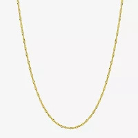 Womens 10K Gold 18 Inch Singapore Chain Necklace
