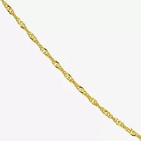 Womens 10K Gold 18 Inch Singapore Chain Necklace