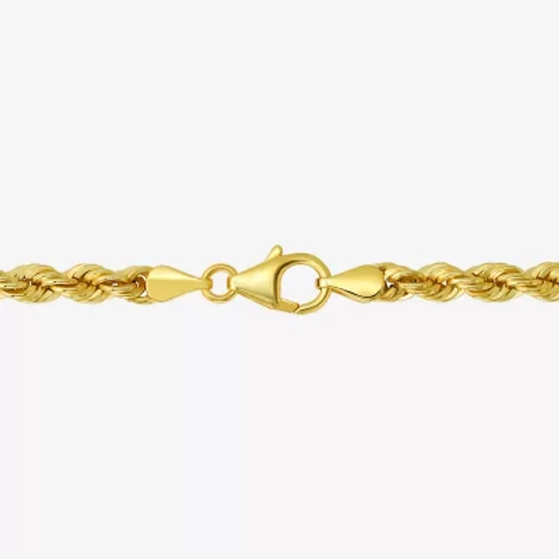 Made in Italy Unisex Adult 10K Gold 22 Inch Rope Chain Necklace