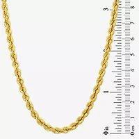 Made in Italy Unisex Adult 10K Gold 22 Inch Rope Chain Necklace