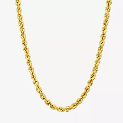 Made in Italy Unisex Adult 10K Gold 22 Inch Rope Chain Necklace