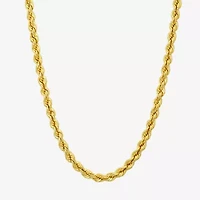 Made in Italy Unisex Adult 10K Gold 22 Inch Rope Chain Necklace