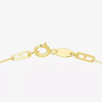 Womens 10K Gold 7.5 Inch Chain Bracelet