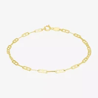 Womens 10K Gold 7.5 Inch Chain Bracelet