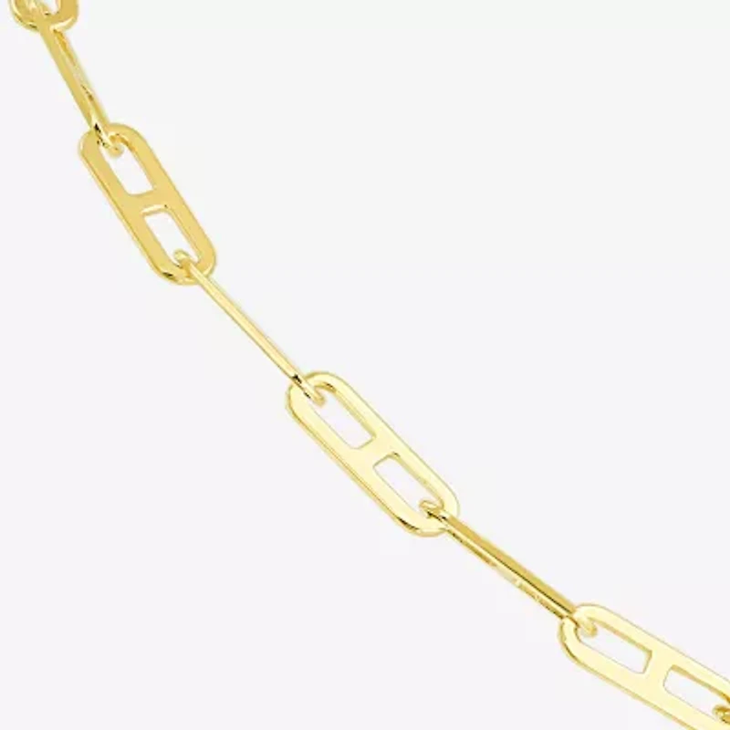Womens 10K Gold 7.5 Inch Chain Bracelet