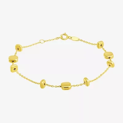 Womens 10K Gold Semisolid Chain Bracelet